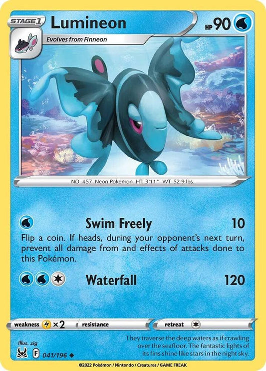 Lumineon 041/196 Uncommon Lost Origin Pokémon card