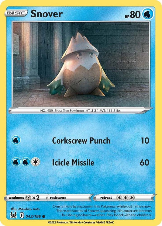 Snover 042/196 Common Lost Origin Pokémon card