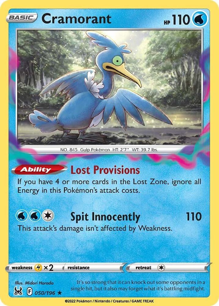 Cramorant 050/196 Rare Lost Origin Pokémon card