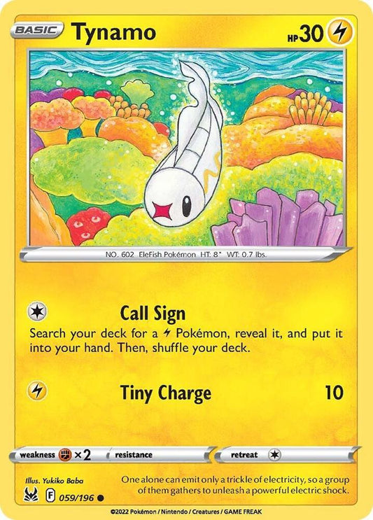 Tynamo 059/196 Common Lost Origin Pokémon card