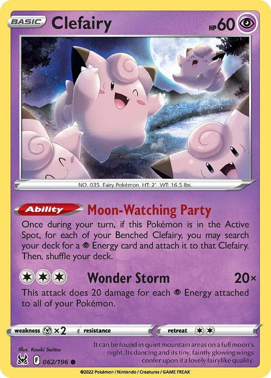 Clefairy 062/196 Common Lost Origin Pokémon card