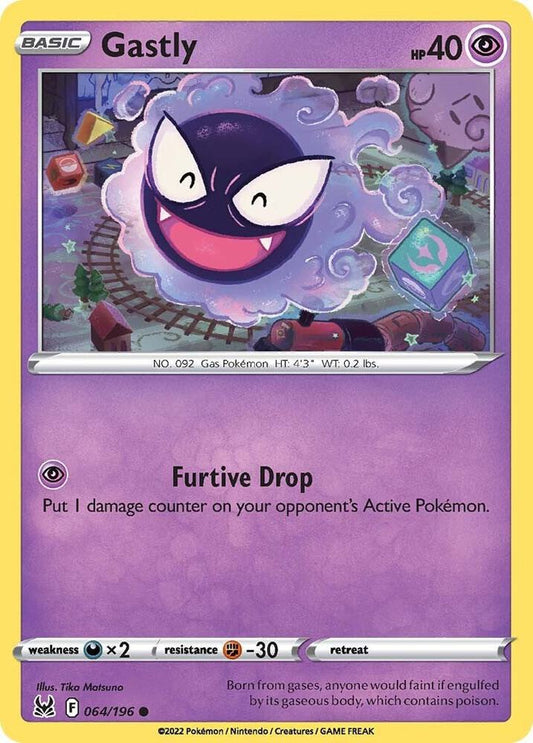 Gastly 064/196 Common Lost Origin Pokémon card