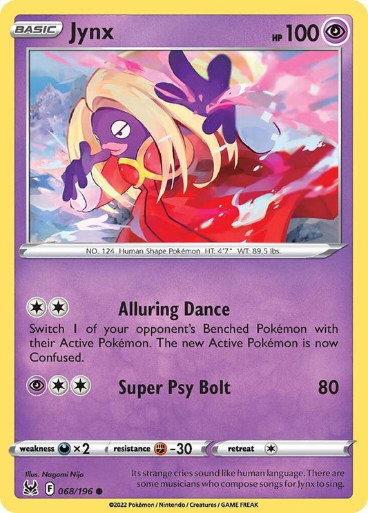 Jynx 068/196 Common Lost Origin Pokémon card