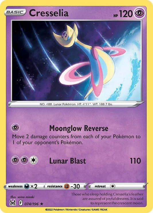 Cresselia 074/196 Holo Rare Lost Origin Pokémon card