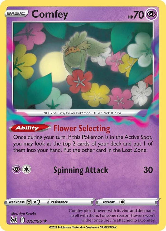 Comfey 079/196 Rare Lost Origin Pokémon card