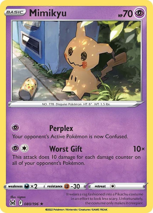 Mimikyu 080/196 Rare Lost Origin Pokémon card
