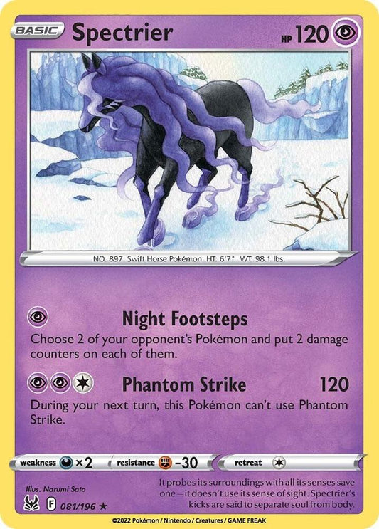 Spectrier 081/196 Holo Rare Lost Origin Pokémon card