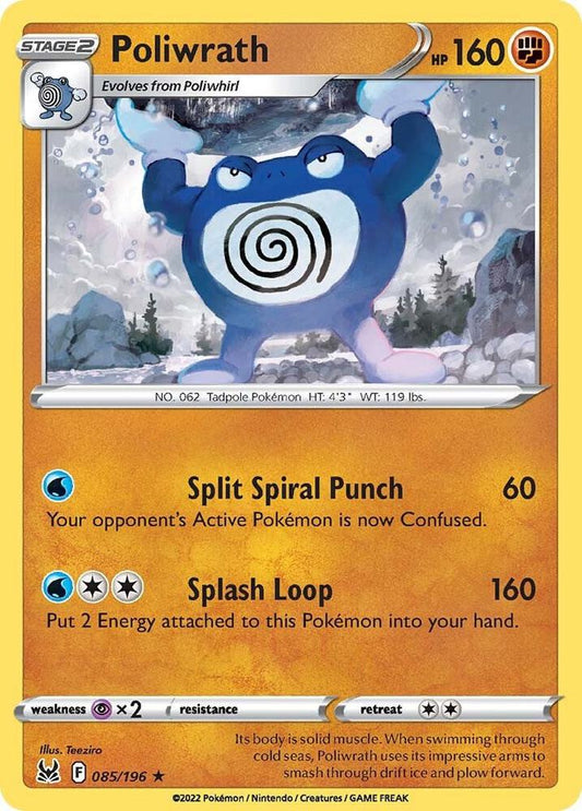 Poliwrath 085/196 Rare Lost Origin Pokémon card