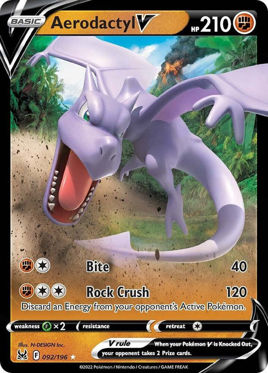 Aerodactyl V 092/196 Ultra Rare Lost Origin Pokémon card