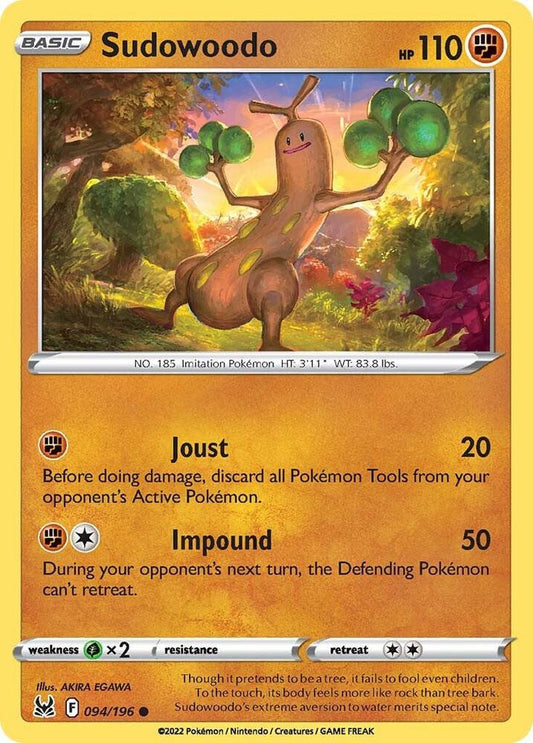 Sudowoodo 094/196 Common Lost Origin Pokémon card