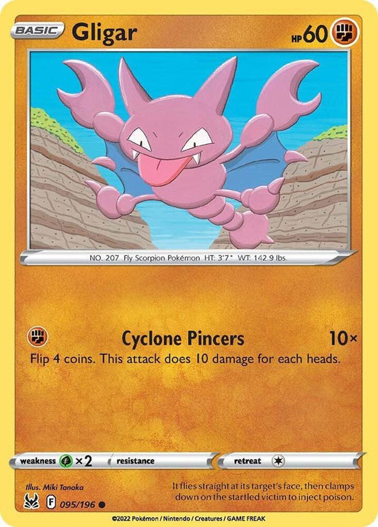 Gligar 095/196 Common Lost Origin Pokémon card