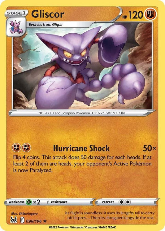 Gliscor 096/196 Rare Lost Origin Pokémon card