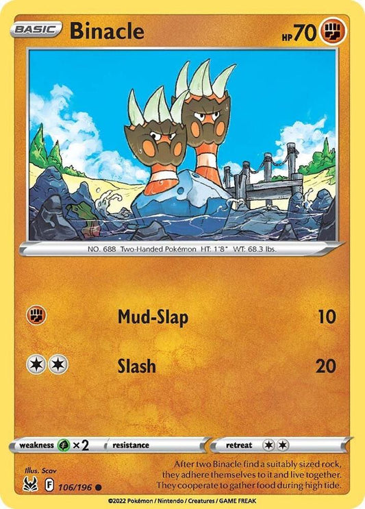 Binacle 106/196 Common Lost Origin Pokémon card