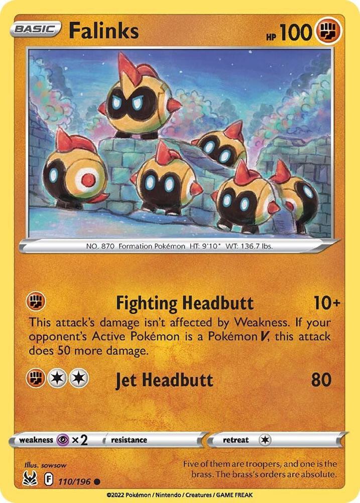 Falinks 110/196 Common Lost Origin Pokémon card