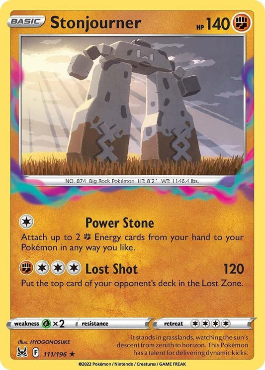 Stonjourner 111/196 Rare Lost Origin Pokémon card