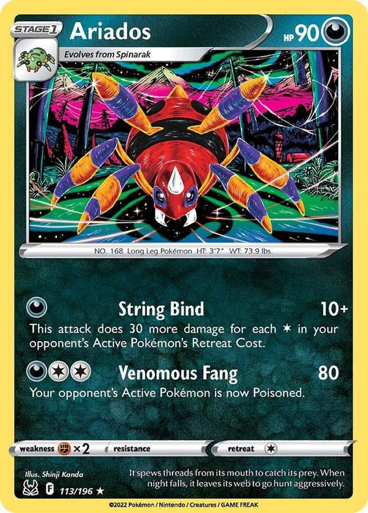 Ariados 113/196 Rare Lost Origin Pokémon card