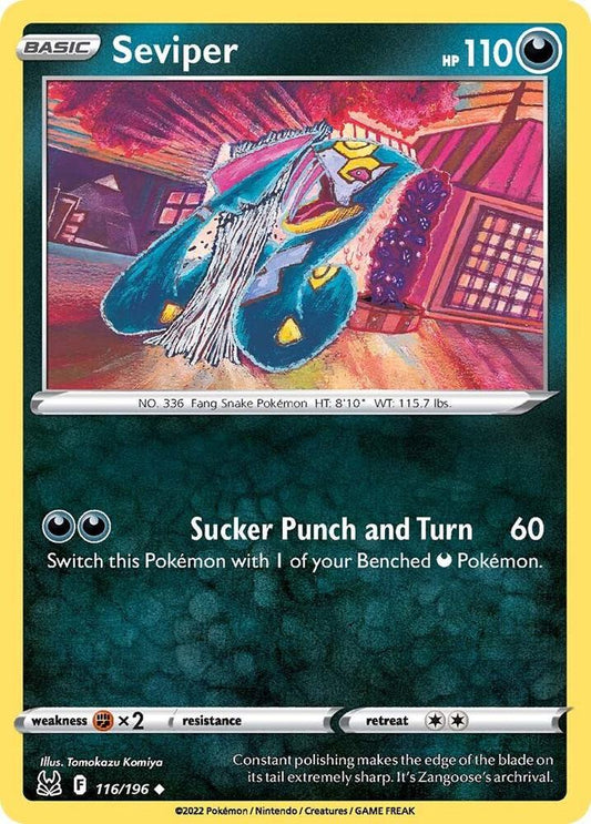 Seviper 116/196 Uncommon Lost Origin Pokémon card