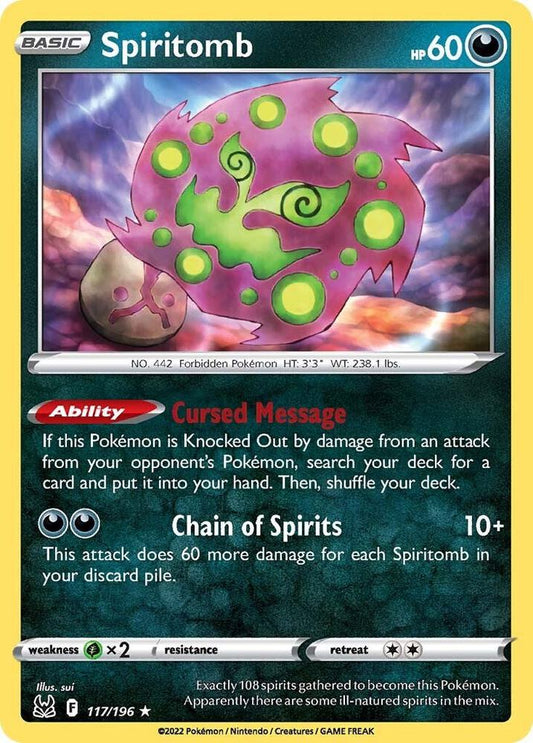 Spiritomb 117/196 Rare Lost Origin Pokémon card