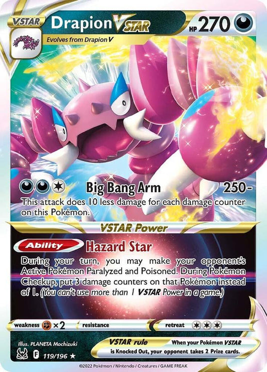 Drapion VSTAR 119/196 Ultra Rare Lost Origin Pokémon card