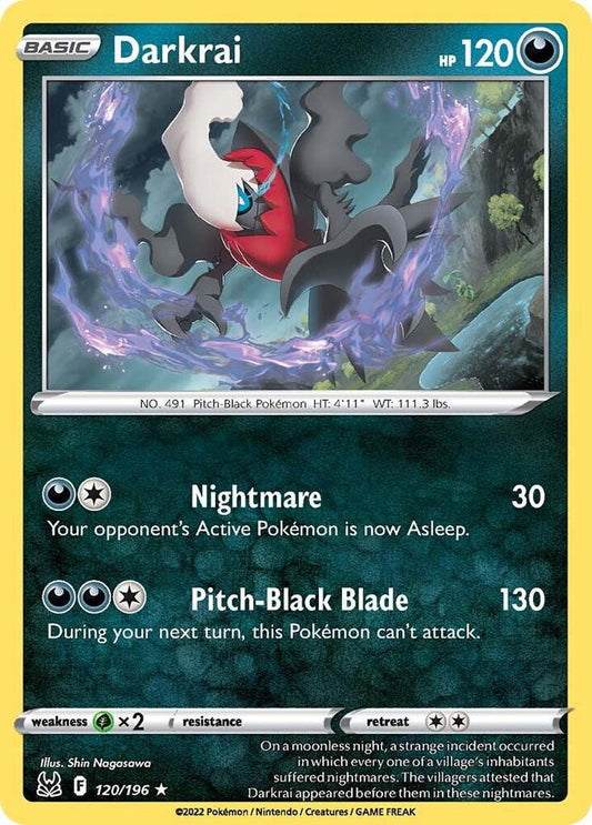 Darkrai 120/196 Holo Rare Lost Origin Pokémon card