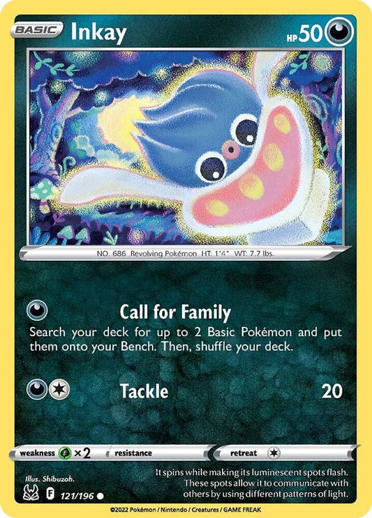 Inkay (121) 121/196 Common Lost Origin Pokémon card
