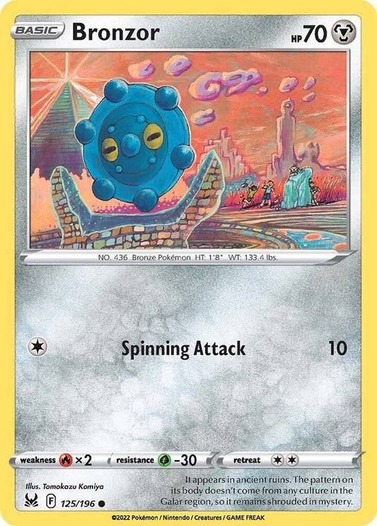 Bronzor 125/196 Common Lost Origin Pokémon card
