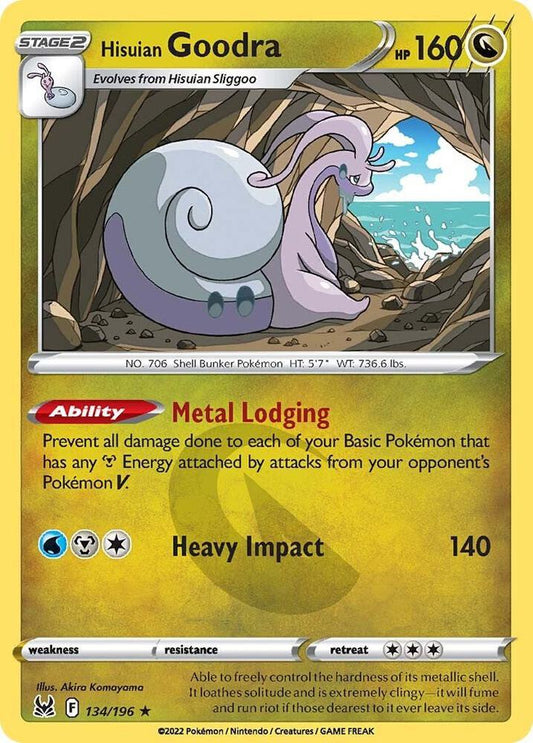 Hisuian Goodra 134/196 Holo Rare Lost Origin Pokémon card