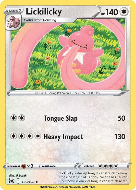 Lickilicky 139/196 Uncommon Lost Origin Pokémon card