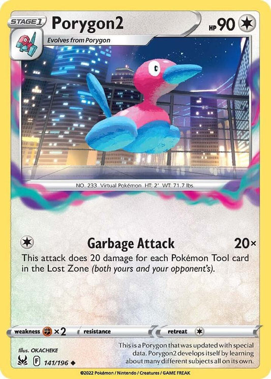 Porygon2 141/196 Uncommon Lost Origin Pokémon card