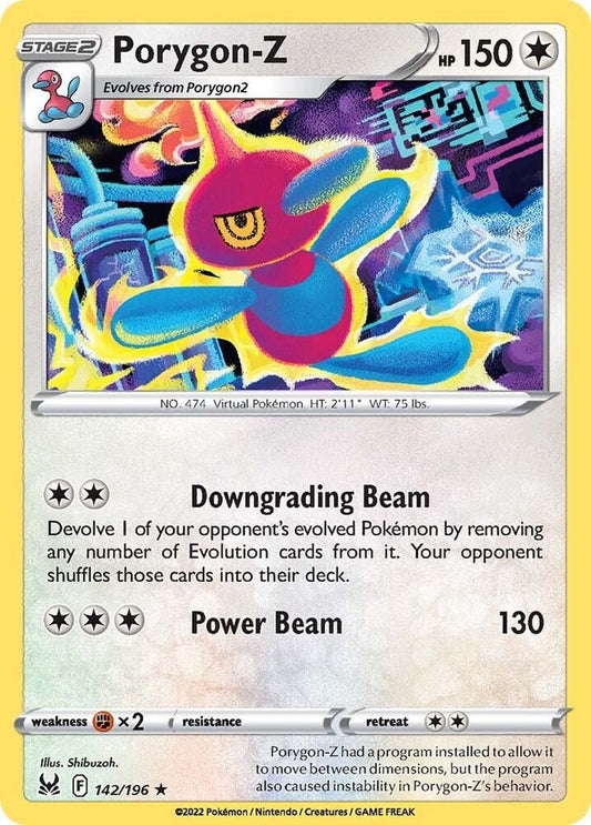 Porygon-Z 142/196 Rare Lost Origin Pokémon card