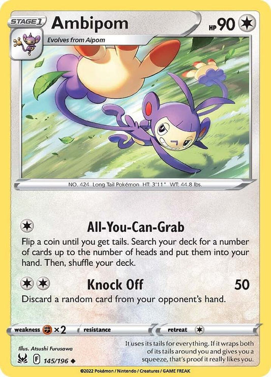 Ambipom 145/196 Uncommon Lost Origin Pokémon card