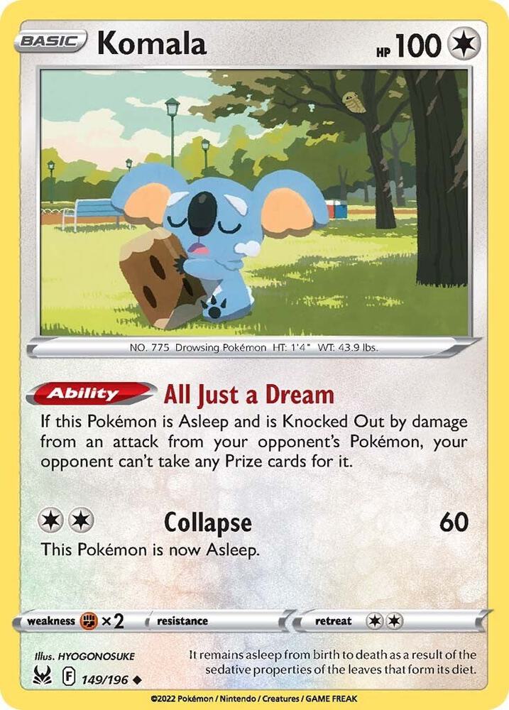 Komala 149/196 Uncommon Lost Origin Pokémon card