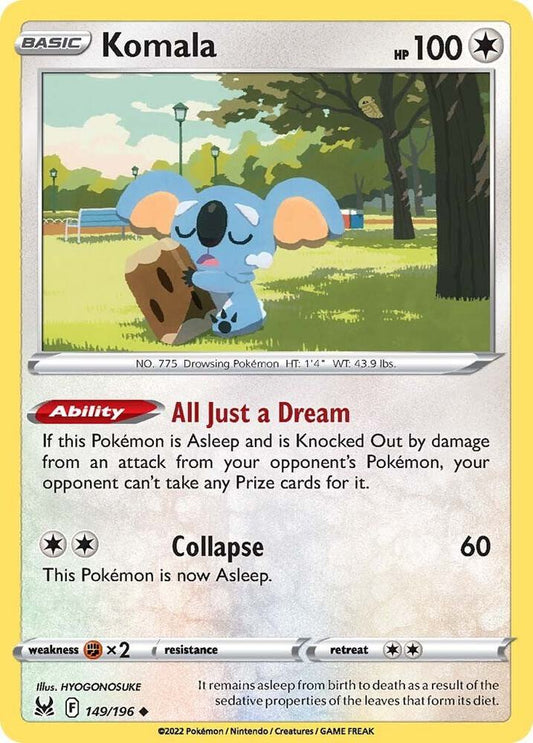 Komala 149/196 Uncommon Lost Origin Pokémon card