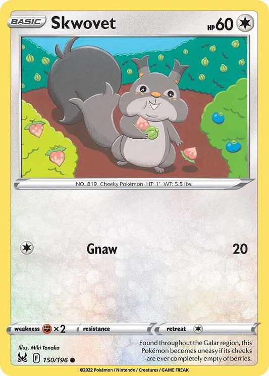Skwovet 150/196 Common Lost Origin Pokémon card