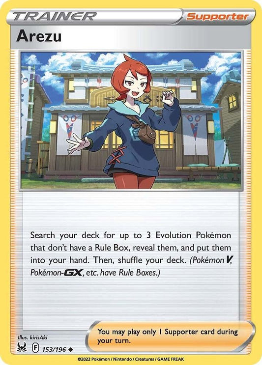 Arezu 153/196 Uncommon Lost Origin Pokémon card