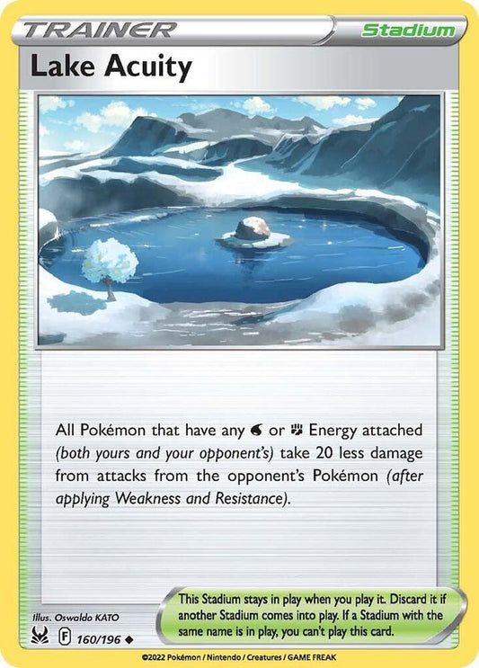 Lake Acuity 160/196 Uncommon Lost Origin Pokémon card