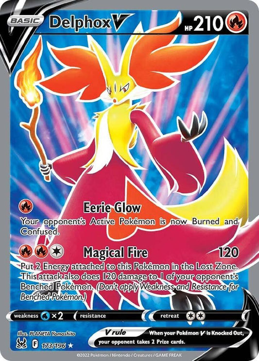 Delphox V (Full Art) 173/196 Ultra Rare Lost Origin Pokémon card
