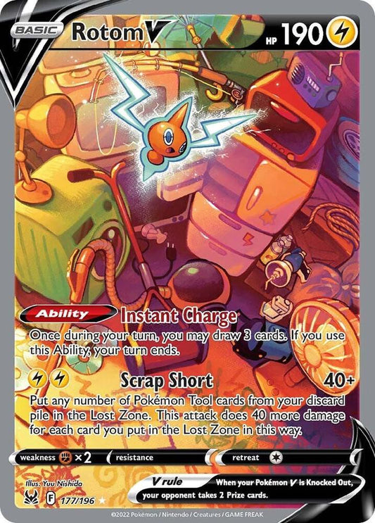 Rotom V (Alternate Full Art) 177/196 Ultra Rare Lost Origin Pokémon card