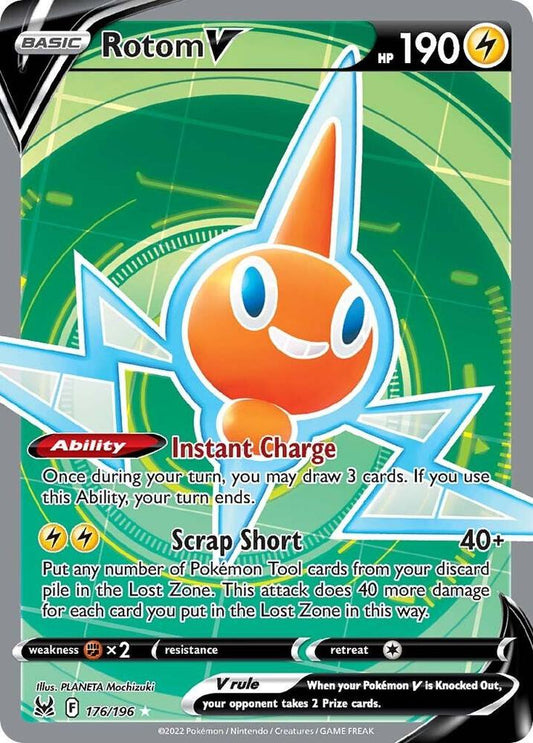 Rotom V (Full Art) 176/196 Ultra Rare Lost Origin Pokémon card