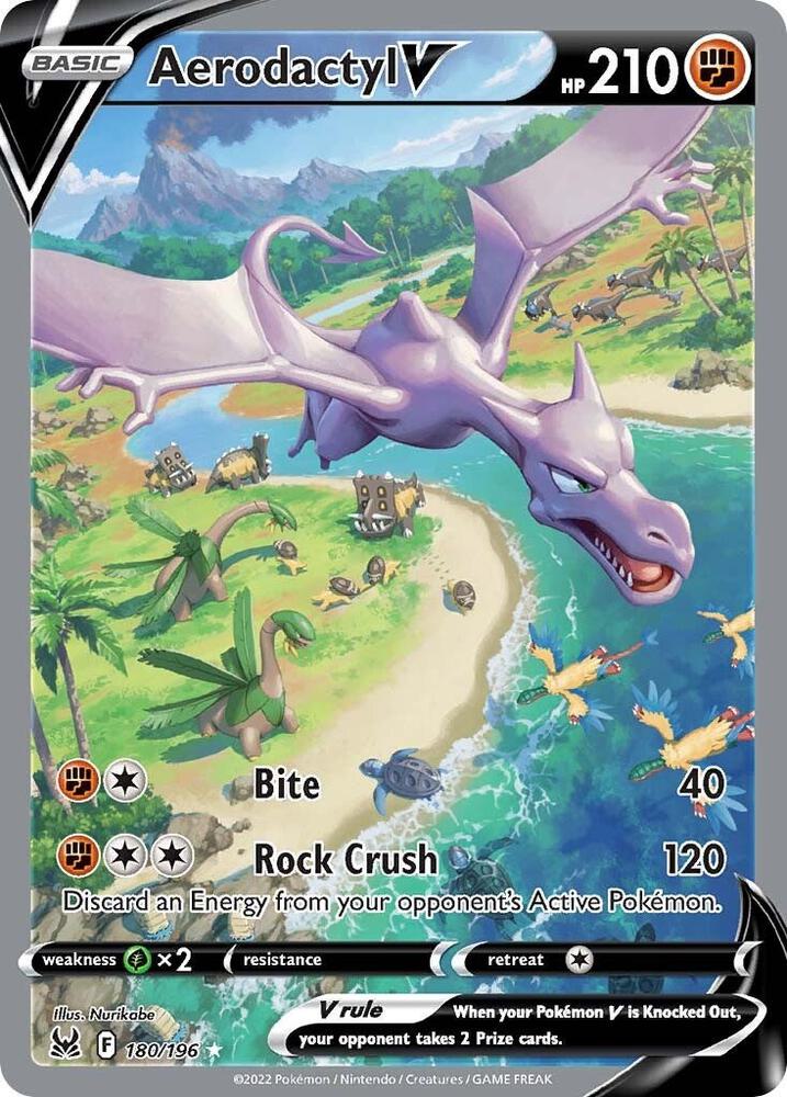 Aerodactyl V (Alternate Full Art) - 180/196 Ultra Rare SWSH11: Lost Origin