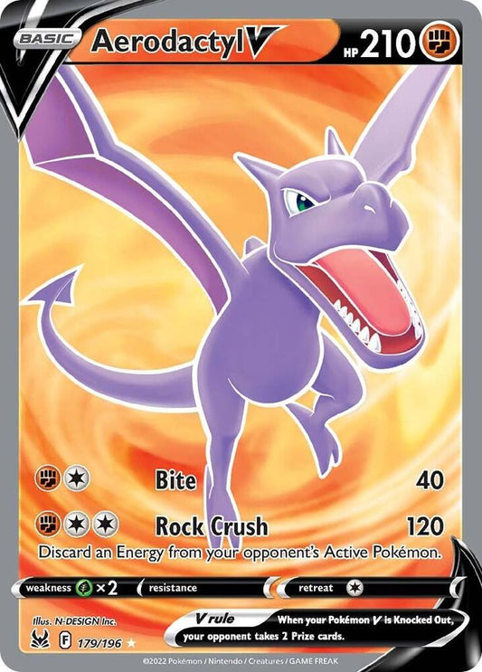 Aerodactyl V (Full Art) 179/196 Ultra Rare Lost Origin Pokémon card