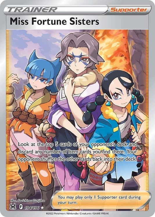 Miss Fortune Sisters (Full Art) 194/196 Ultra Rare Lost Origin Pokémon card