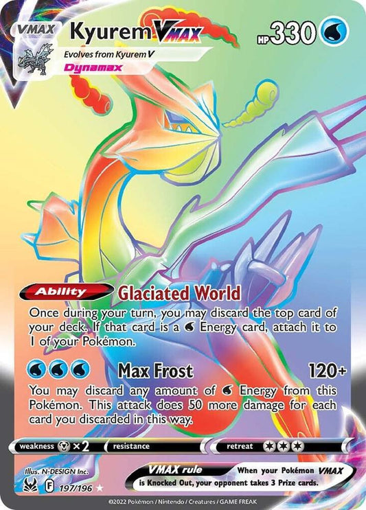 Kyurem VMAX (Secret) 197/196 Secret Rare Lost Origin Pokémon card