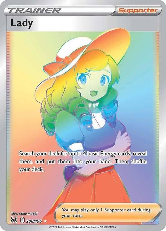 Lady (Secret) 208/196 Secret Rare Lost Origin Pokémon card