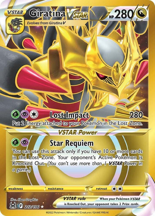 Giratina VSTAR (212) (Secret) 212/196 Secret Rare Lost Origin Pokémon card