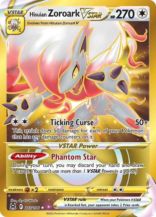 Hisuian Zoroark VSTAR (213) (Secret) - 213/196 Secret Rare SWSH11: Lost Origin