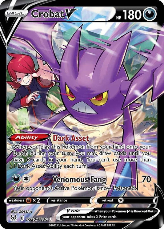 Crobat V TG20/TG30 Ultra Rare Lost Origin Trainer Gallery Pokémon card