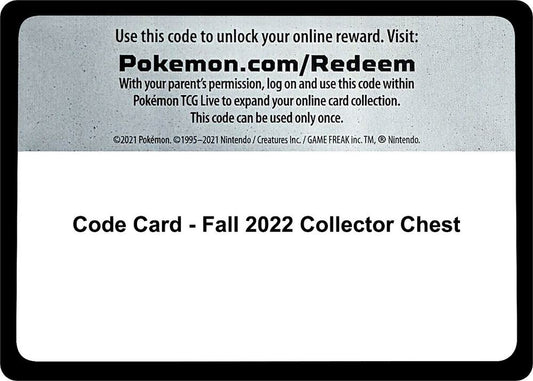 Code Card - Fall 2022 Collector Chest - Code Card SWSH12: Silver Tempest