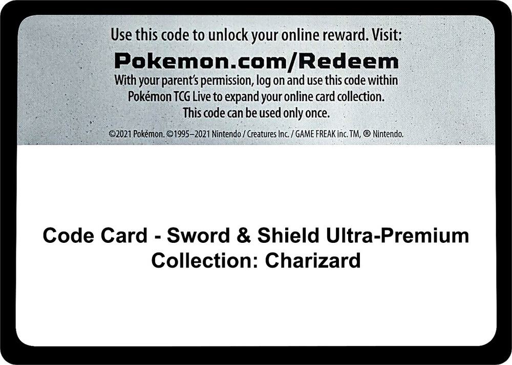 Code Card - Sword & Shield Ultra-Premium Collection: Charizard Code Card Miscellaneous Cards & Products Pokémon card