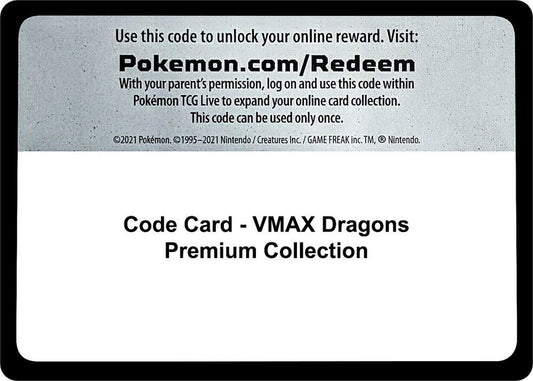 Code Card - VMAX Dragons Premium Collection Code Card Miscellaneous Cards & Products Pokémon card